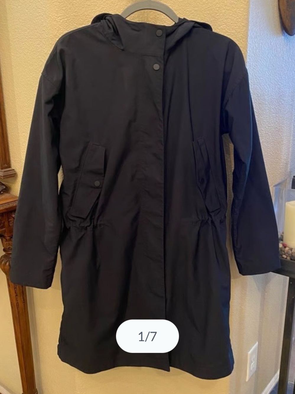 Everlane Black Hooded Trench Coat